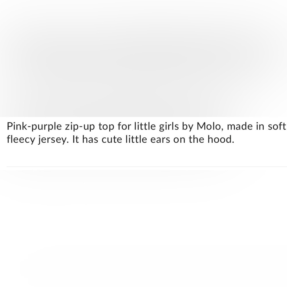 Kids Purple Hoodie with Ears by Molo. Unicorn? Size 62 - Picture 11 of 11
